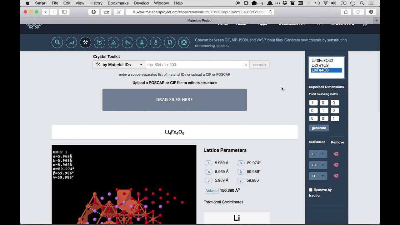 5. Materials Explorer - the results table