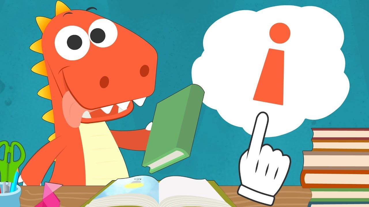 Aprende con Eddie la vocal I 👨‍🏫  Eddie el dinosaurio aprende las vocales con un cuento