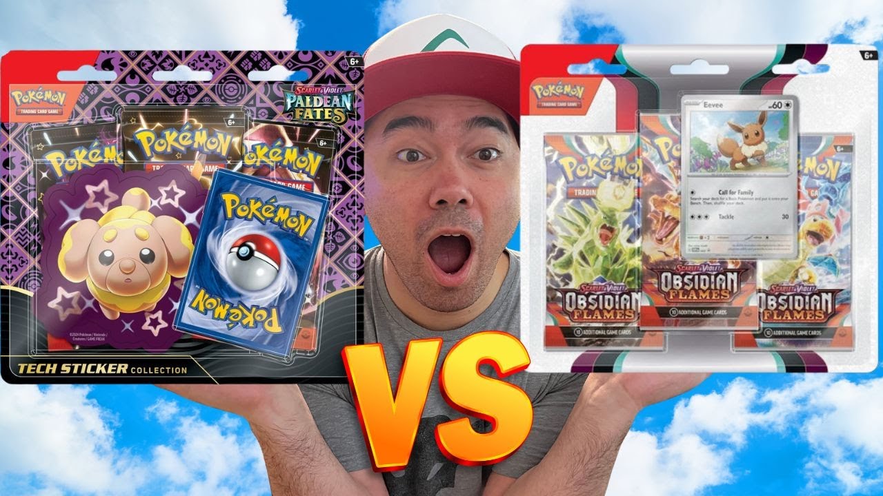 Pokemon Paldean Fates Vs Obsidian Flames Booster Pack Battle!