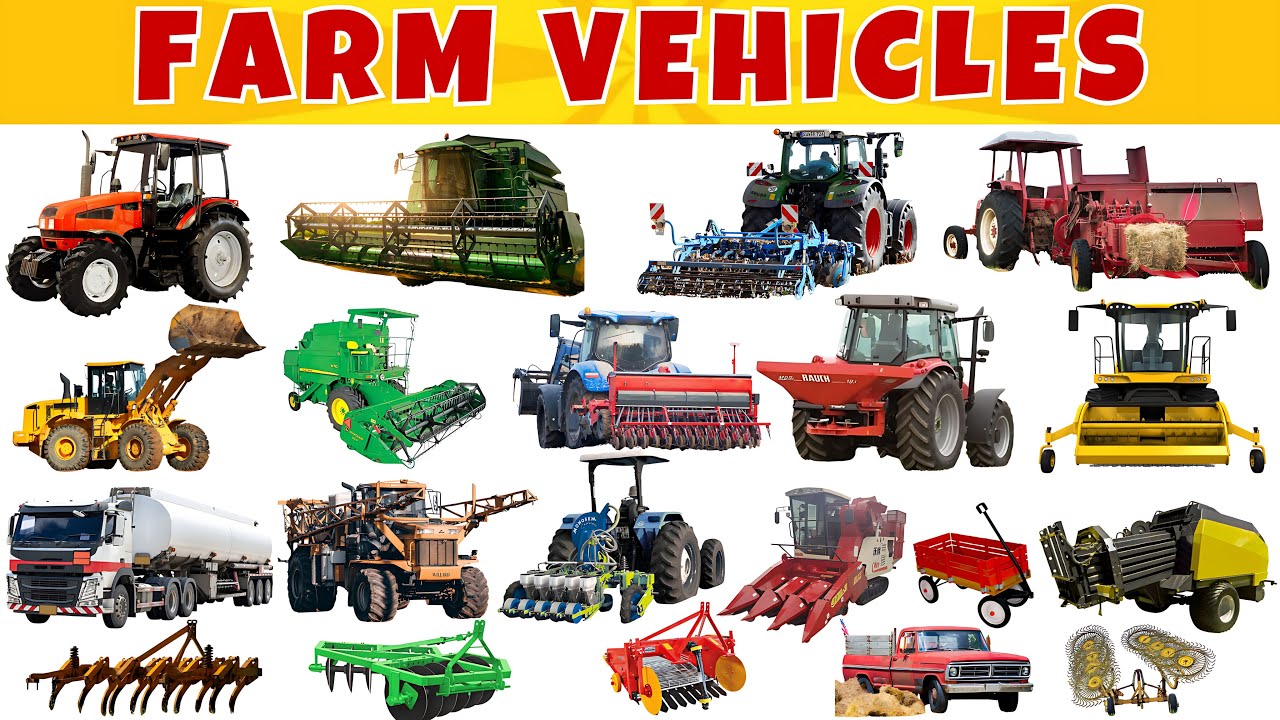 20 Farm Vehicles & Machines 🚜 | Agricultural Vocabulary & Early Learning Video for Toddlers