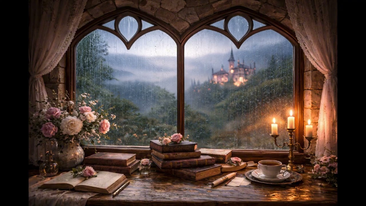 3 Hours of Romantic Rain 🌧️ | Bridgerton-Inspired Castle Ambience