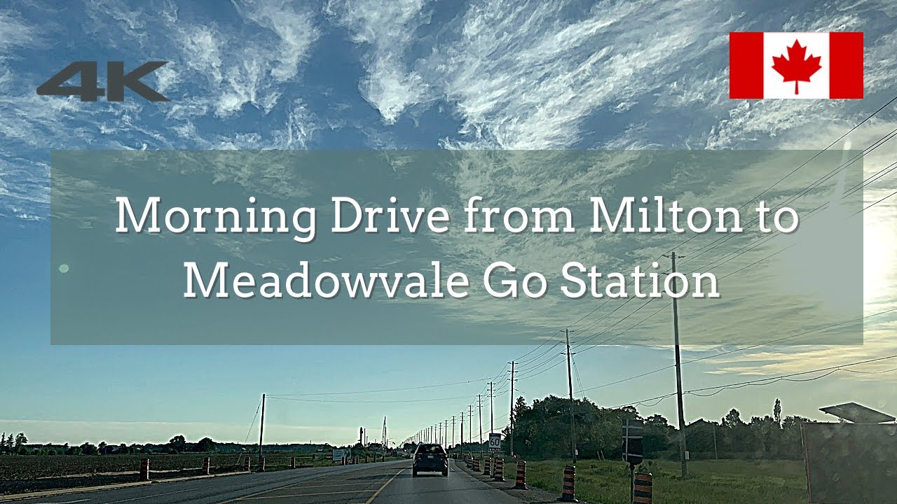 4K | Morning drive to Meadowvale Go Station from Milton | Canada