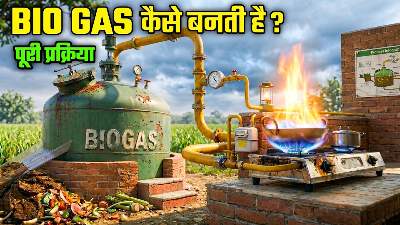 Biogas कैसे बनती है? कचरे से गैस बनने का पूरा Process | Biogas Plant Process Explained 🔥