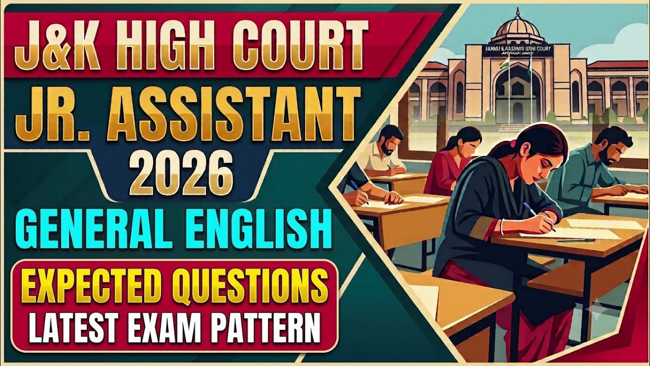 JK HIGH COURT 2026 JR. ASSISTANT - ENGLISH - EXPECTED QUESTIONS - LATEST PATTERN 