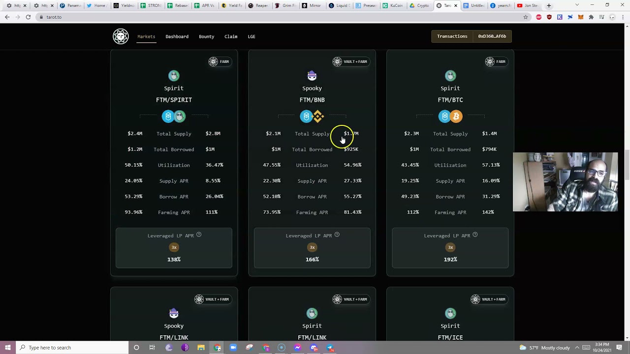 Leveraged Yield Farming with Tarot.To