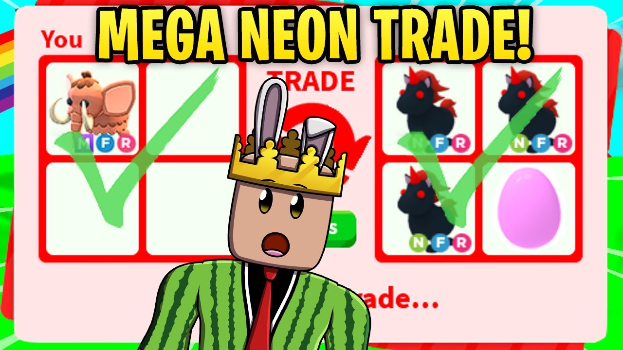 I TRADED AWAY MY MEGA NEON MAMMOTH (ADOPT ME TRADE PROOF)