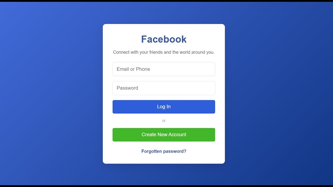 How to Create a Facebook Login Page with HTML and CSS | Step-by-Step Tutorial