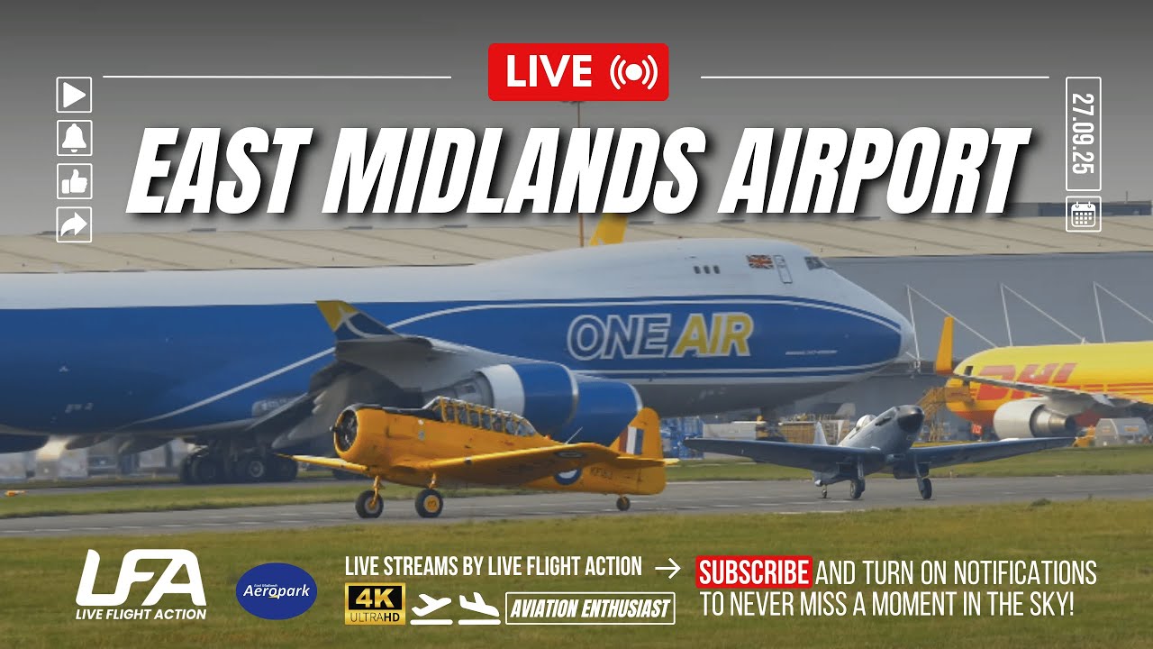 🔴 Live Morning Airport Ops | Spitfire, Harvard T-6 & 747 Cargo Action!