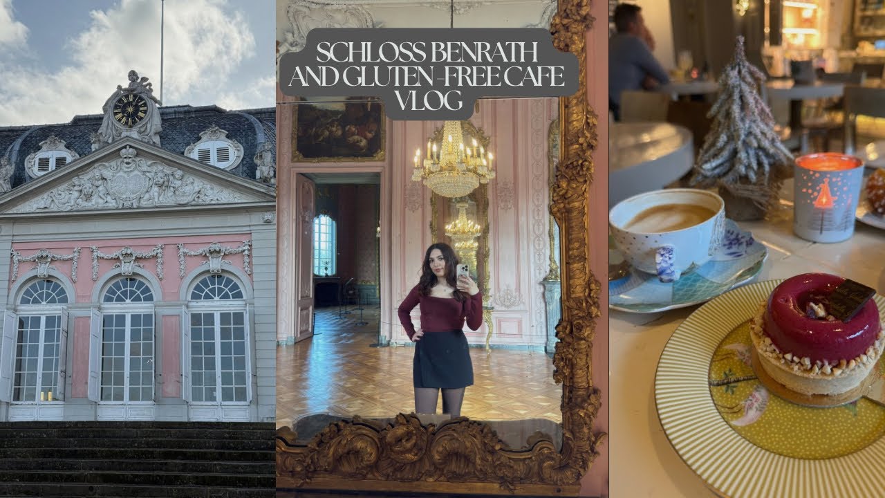 First Vlog in Germany! Visiting a castle in Düsseldorf- Schloss Benrath and a gluten free cafe