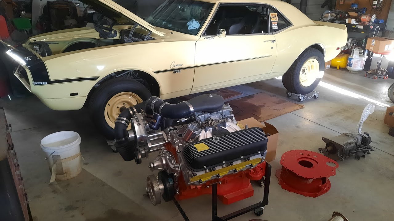 1968 camaro is getting ready for engine install! w/ bbc torq storm