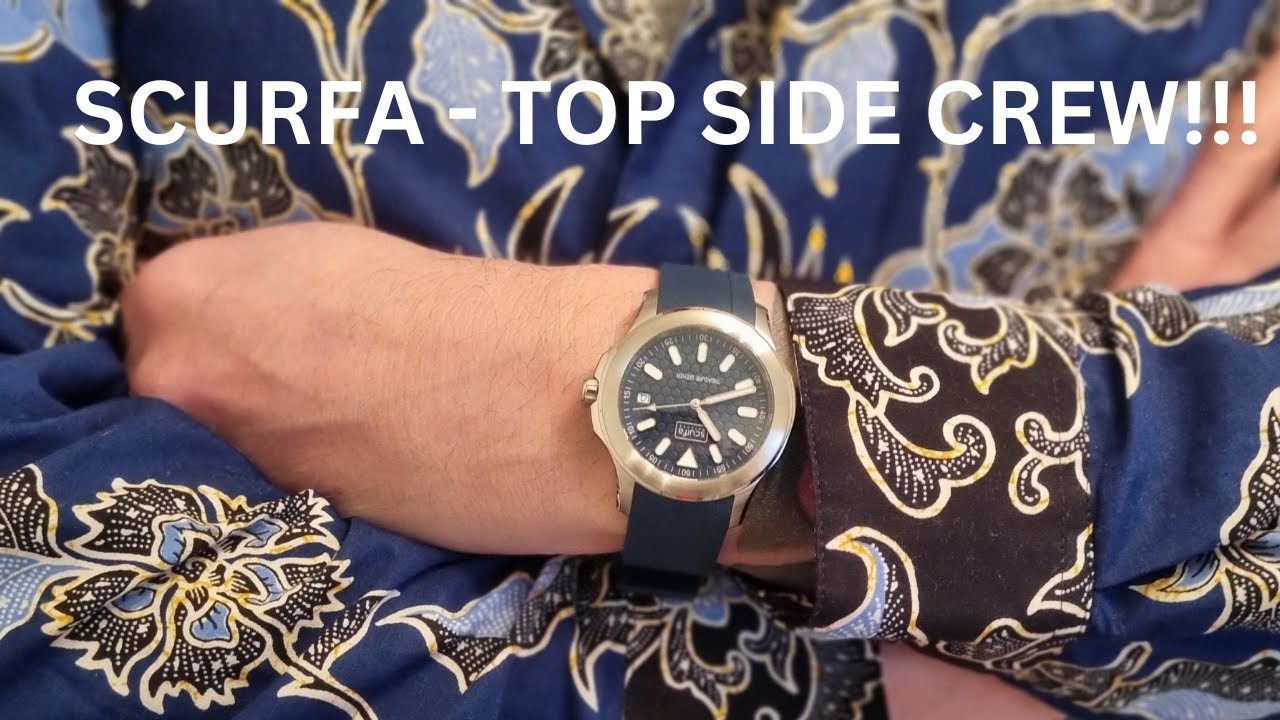 SCURFA TOP SIDE CREW watch review!! Beach ready blue dial sports watch!!