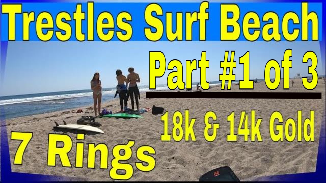 Metal Detecting Gold & Silver  Rings & Old Coins Treasure Hunting Trestles Beach Part 1