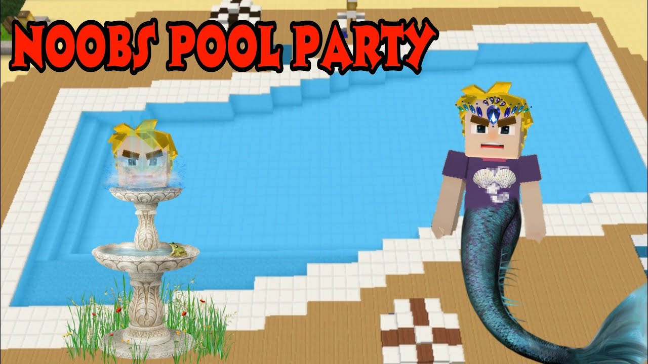 Noob opened a swimming pool in Blockman Go