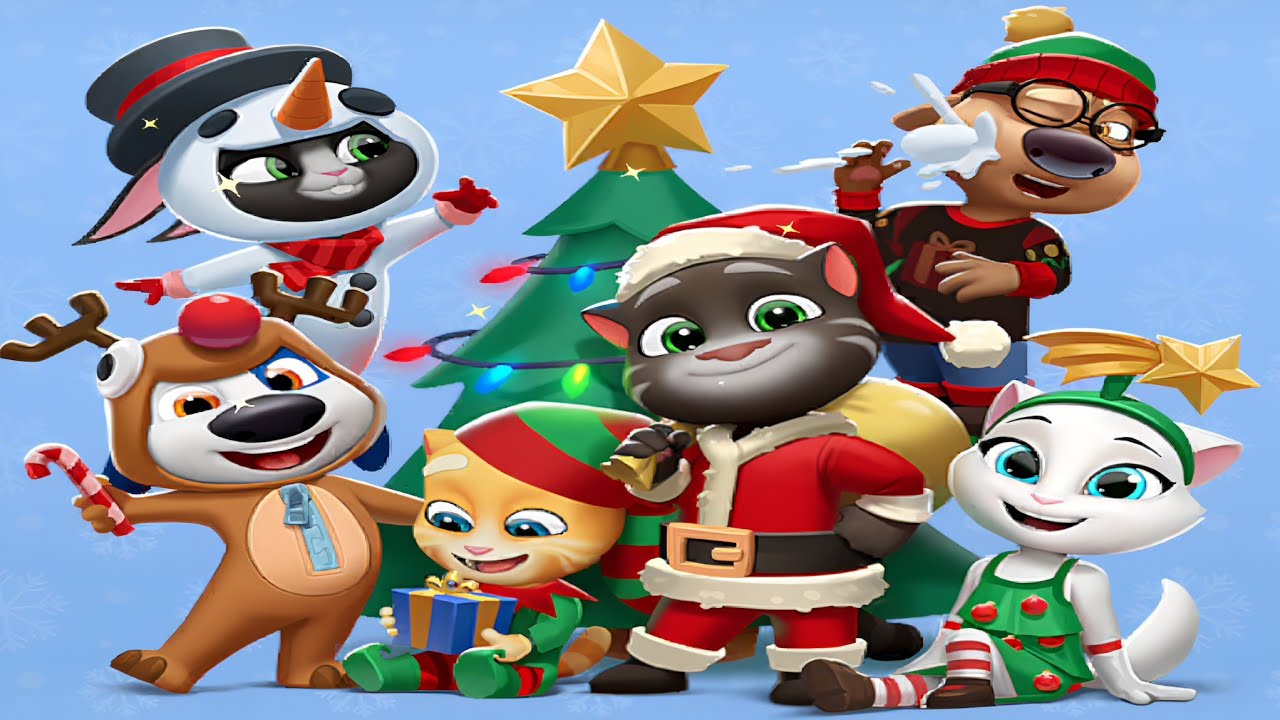 My Talking Tom Friends 2 Christmas update New outfit & all Friends unlocked Gameplay Android ios 