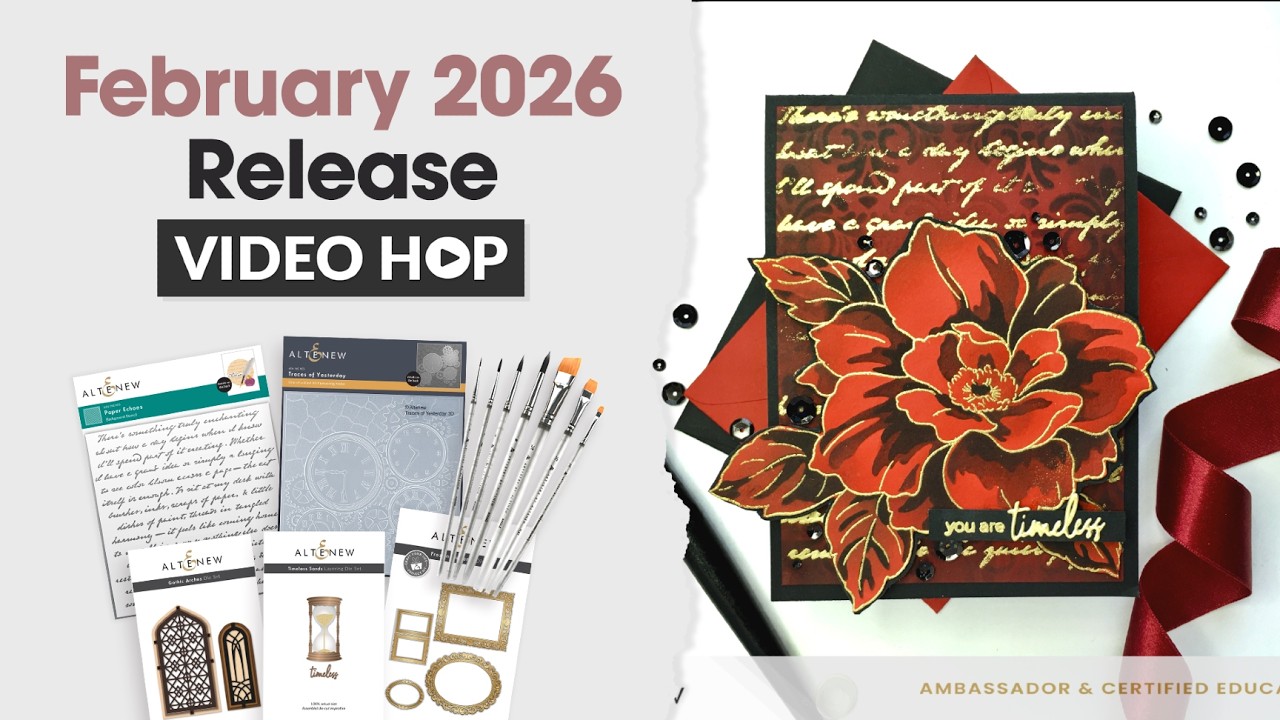 Elegant Floral Card | Layered stencils and Embossing Tutorial | ⁨@Altenew⁩ Hop + Giveaway
