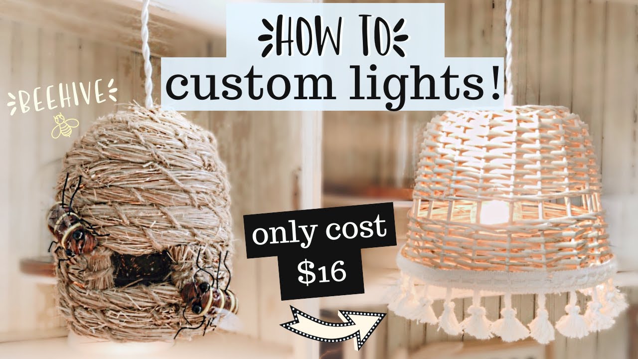 MAKE A LIGHT OUT OF A BASKET// diy chandelier basket light