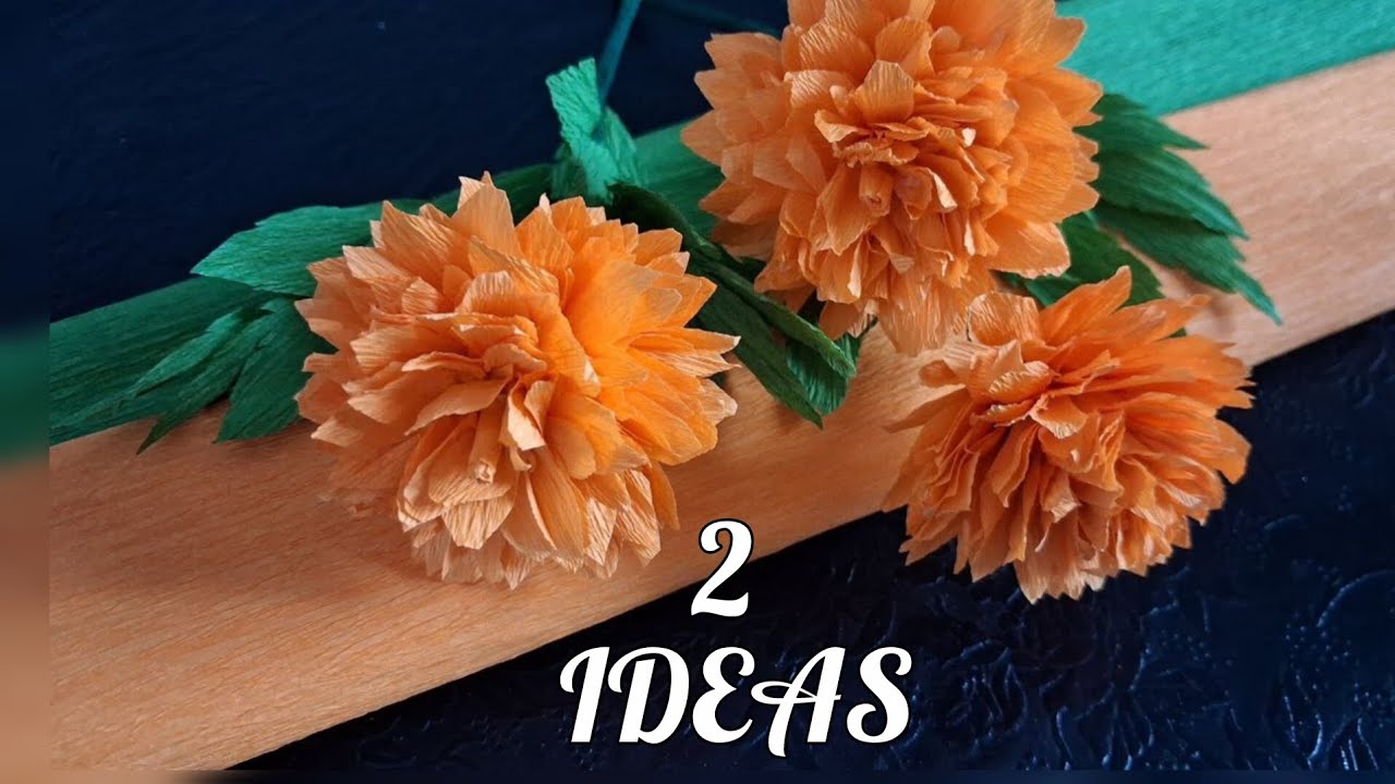 2 EASY IDEAS ✨️  Crepe Paper Decoration Ideas DIY Crepe Paper Flowers 