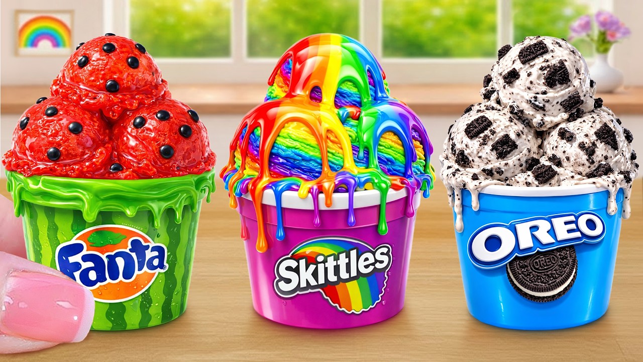 Fanta, Skittles, Oreo Rainbow Ice Cream💗Try Out Best Miniature Dessert Recipes 💗Mini Cake Wonderland