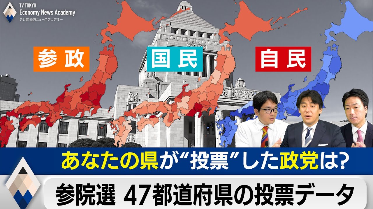 47都道府県の“投票”行動から見えてくる日本の政治地図（25年参院選）【豊島晋作のテレ東経済ニュースアカデミー】