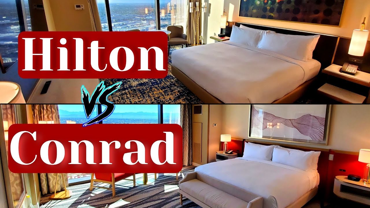 Resorts World Las Vegas Hilton Vs Conrad: City Deluxe King Vs Premium Room Strip View | TVPVS 9