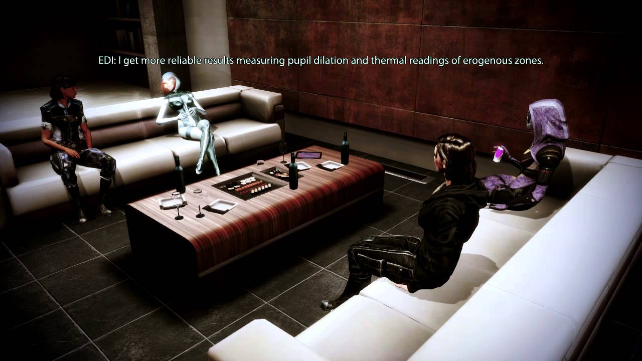 Mass Effect 3: Citadel DLC - EDI, Traynor... and Tali? (FemShep) [Party Scene]