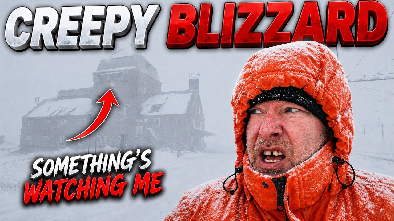 SURVIVING CREEPY BLIZZARD 48 Hours Stranded at Old Train Station: Snow Storm Winter Van Life Camping