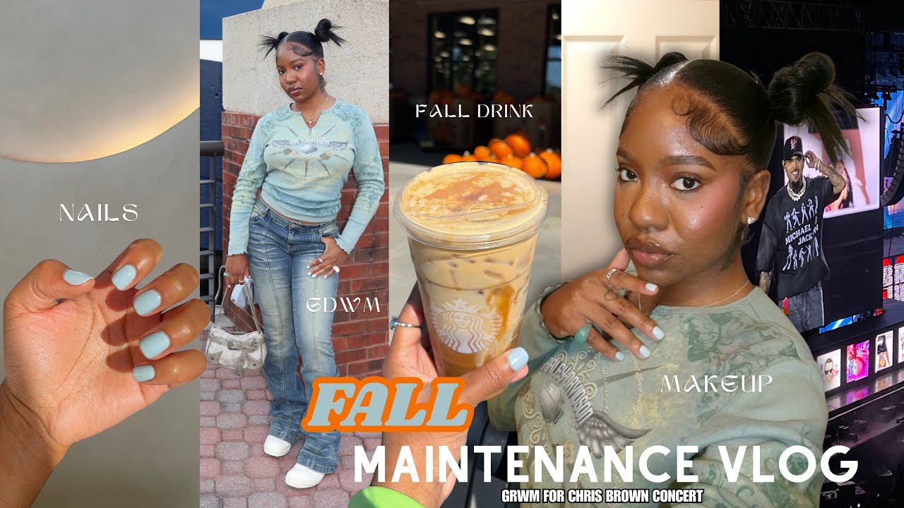 MAINTENANCE VLOG 🍁| GRWM for Chris Brown Concert + Trying a fall drink & MORE