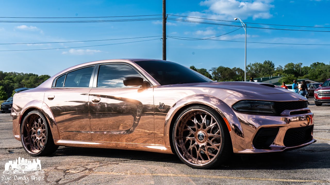 Scatpack wrapped in Chrome Rose Gold on Artis Wheels