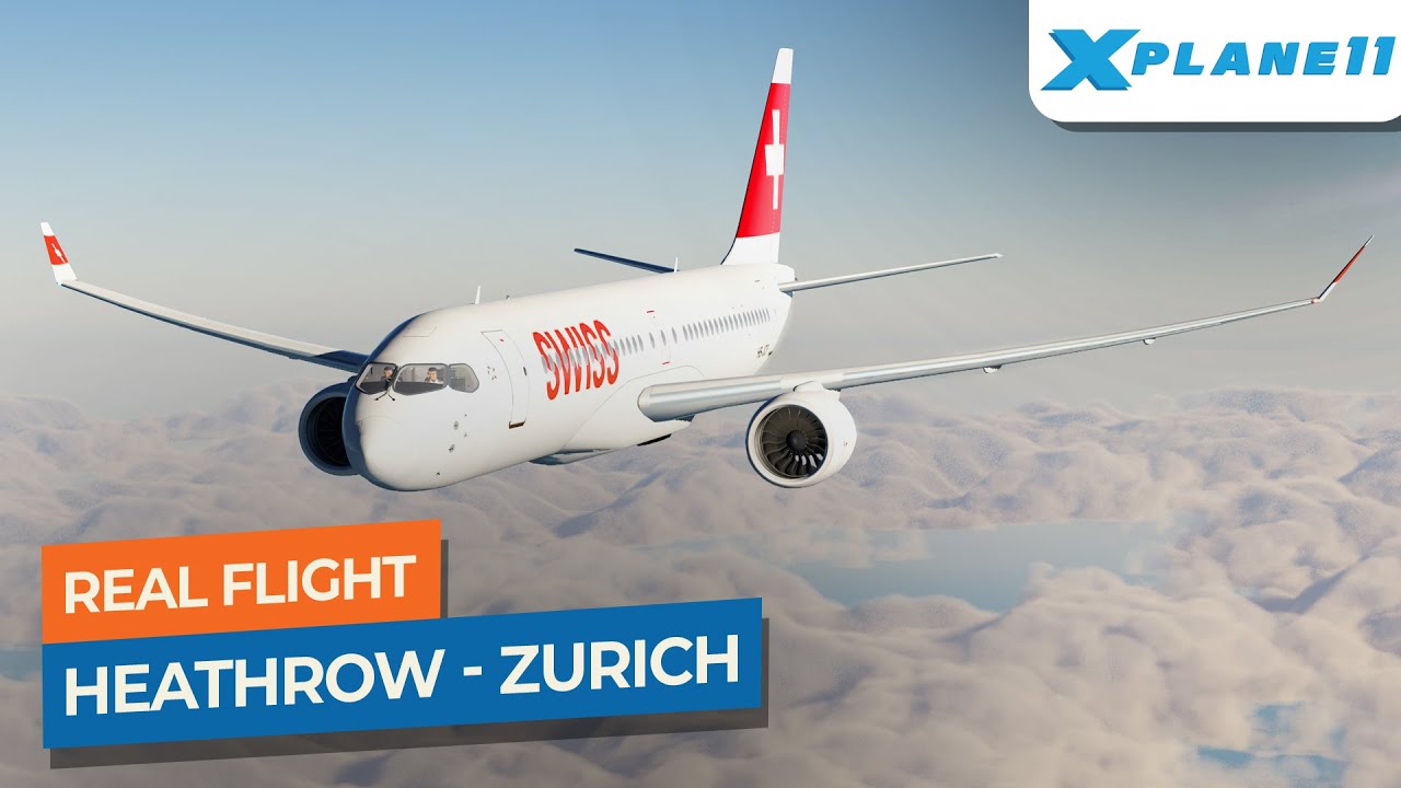 [Real Flight] London Heathrow to Zurich - Airbus A220 Swiss｜Drawyah