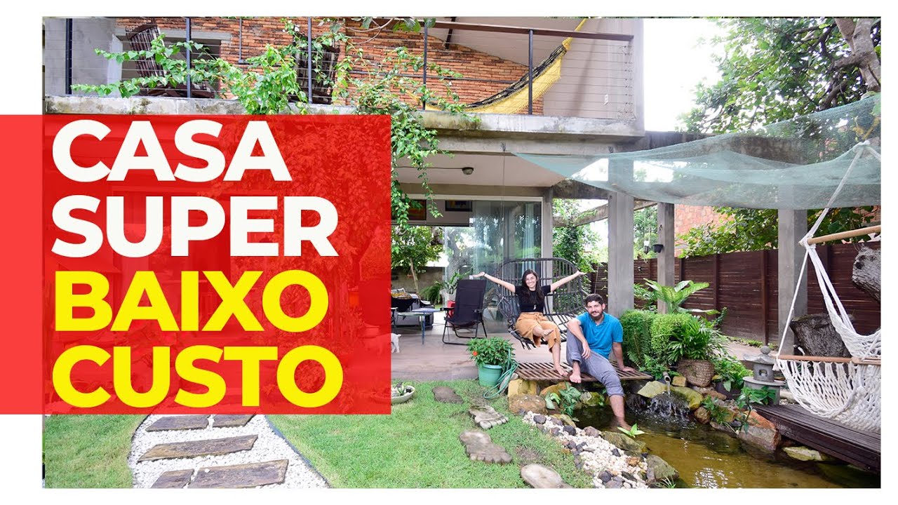 CASA DIY BAIXO CUSTO - ELES FIZERAM TUDO: MÓVEIS, JARDIM LINDO E ATÉ UM LAGUINHO GASTANDO BEM POUCO