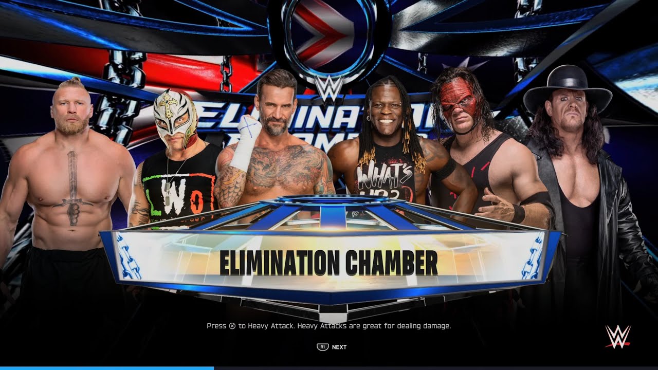 WWE 2K25 | ELIMINATION CHAMBER | Brock lesnar  Reymisterio  Cm Punk VS R-Trut Brother of destruction
