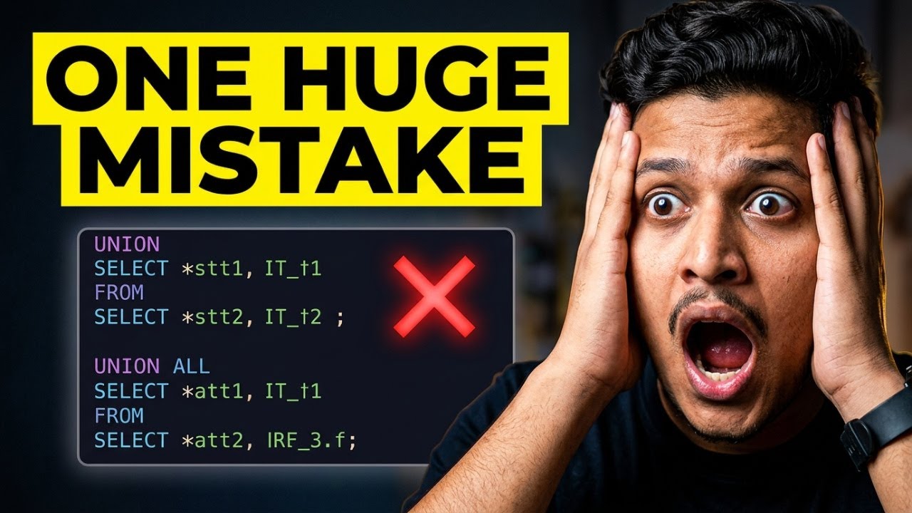 The ONE Mistake You're Making with SQL UNION & UNION ALL