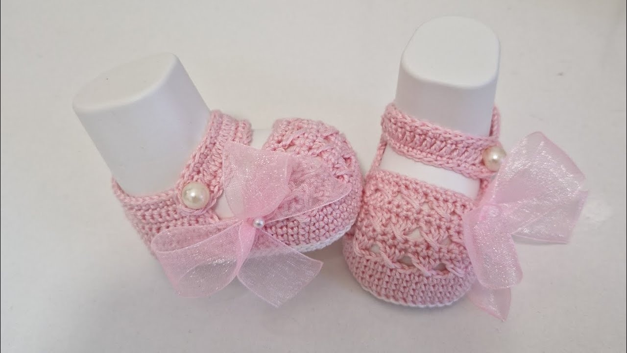 tutorial scarpine neonato da 0/3mesi uncinetto battesimo
