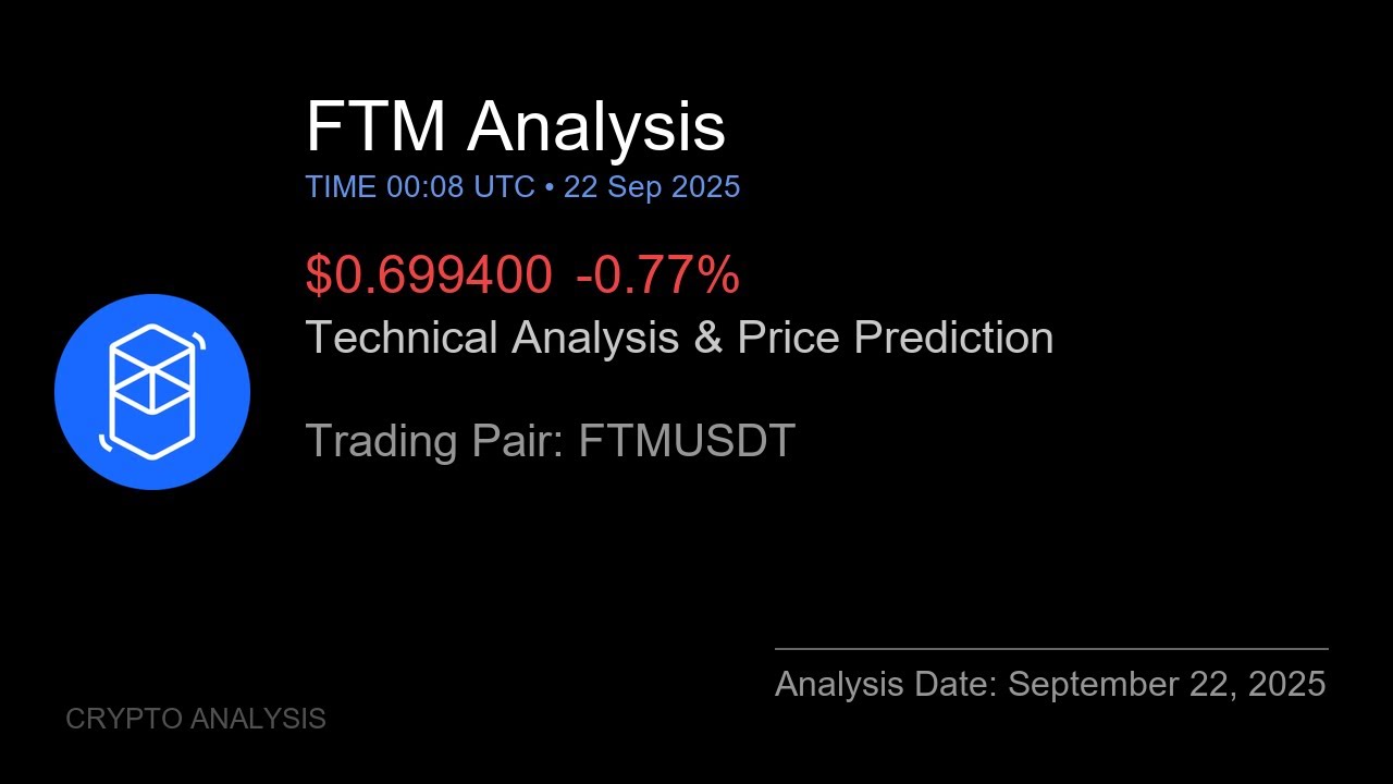 FTM (FTMUSDT) Technical Analysis - Price Prediction & Buy or Sell September 22, 2025