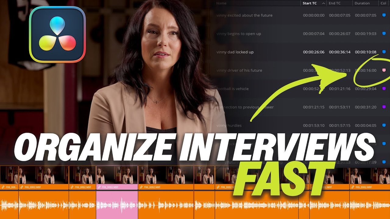 Organize Documentary Interviews Fast in DaVinci Resolve