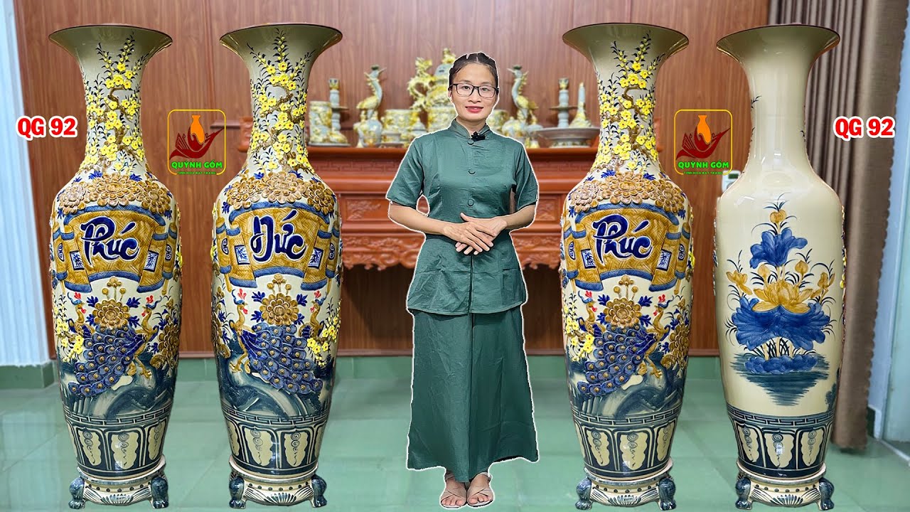 Xả Hết Đón Tết: Lục Bình Phúc Đức Đắp Nổi Men Hoàng Thổ – Vẻ Đẹp Sang Trọng, Tài Lộc Vẹn Toàn