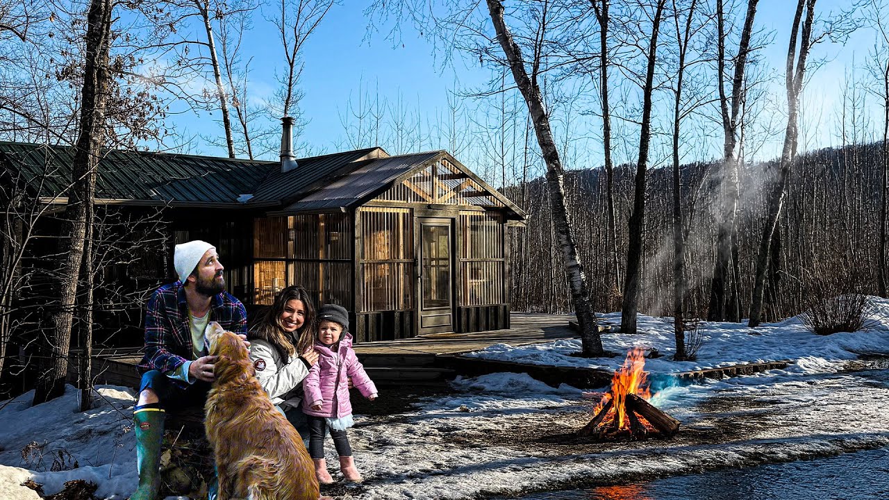 Winter Camping in REMOTE CABIN by Mississippi River Headwaters