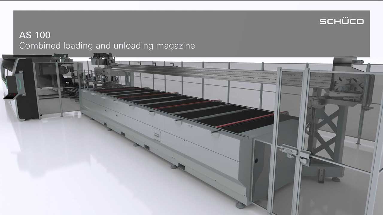 Schüco machine AS 100 - Combined loading and unloading magazine