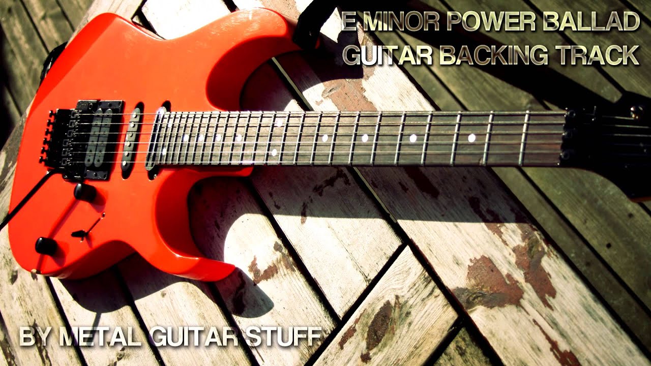 E Minor 80's Power Ballad Guitar Backing Track [ Hard Rock Metal ]