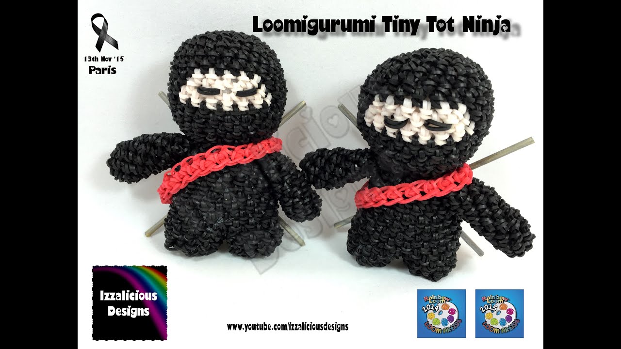 Loomigurumi Ninja Tiny Tot Figure - hook only - amigurumi with Rainbow Loom Bands