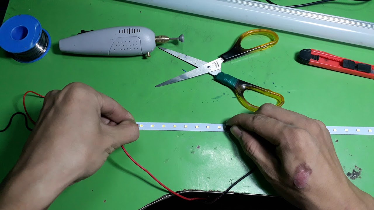 Sửa đ&egrave;n tu&yacute;p led 220v hỏng sang 12v chạy acquy