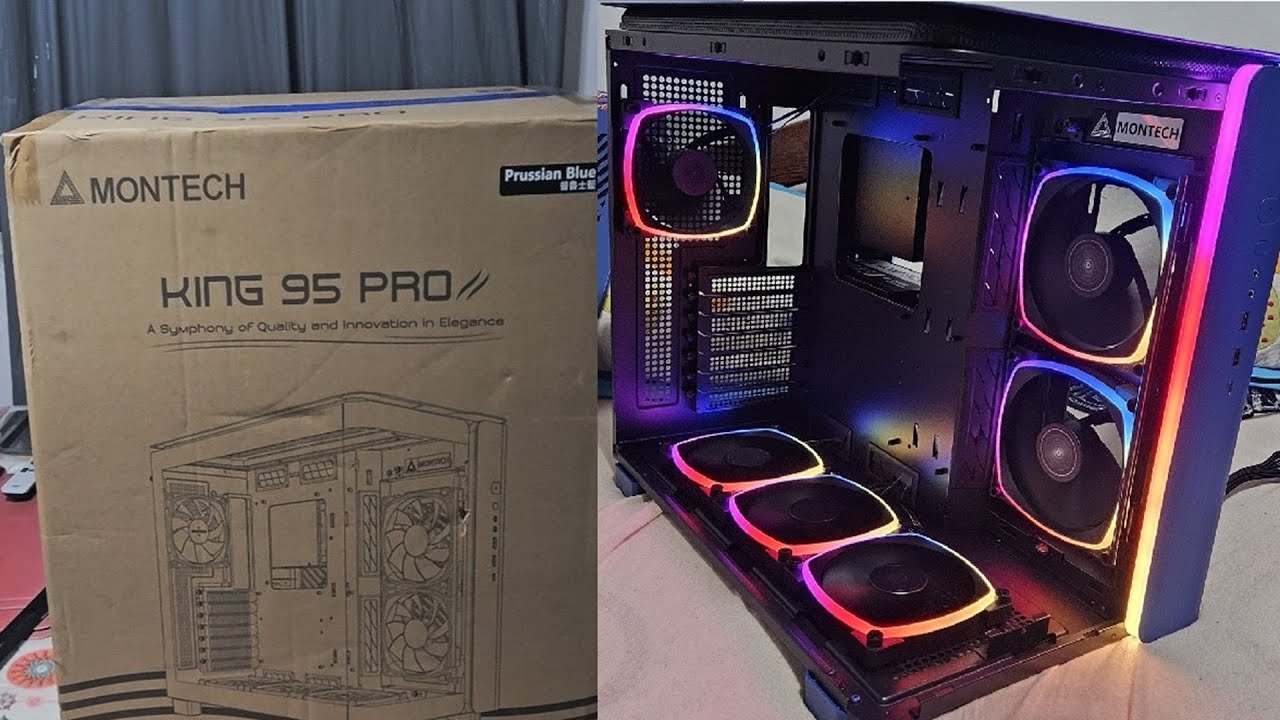 Gabinete Montech King 95 Pro prussian blue - Tirando da caixa