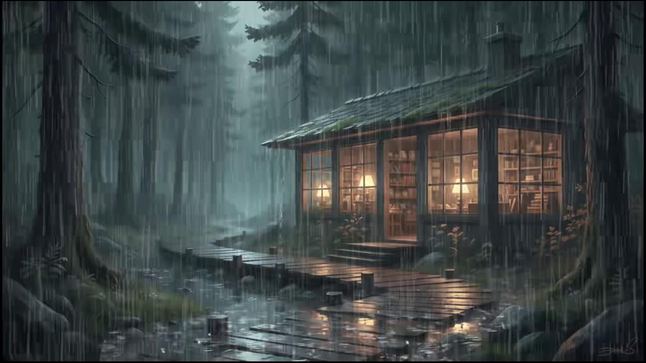 Cozy Forest Cabin in Rain 🌧 | Calm Rain Ambience for Deep Sleep, Relaxation, and Rain Therapy
