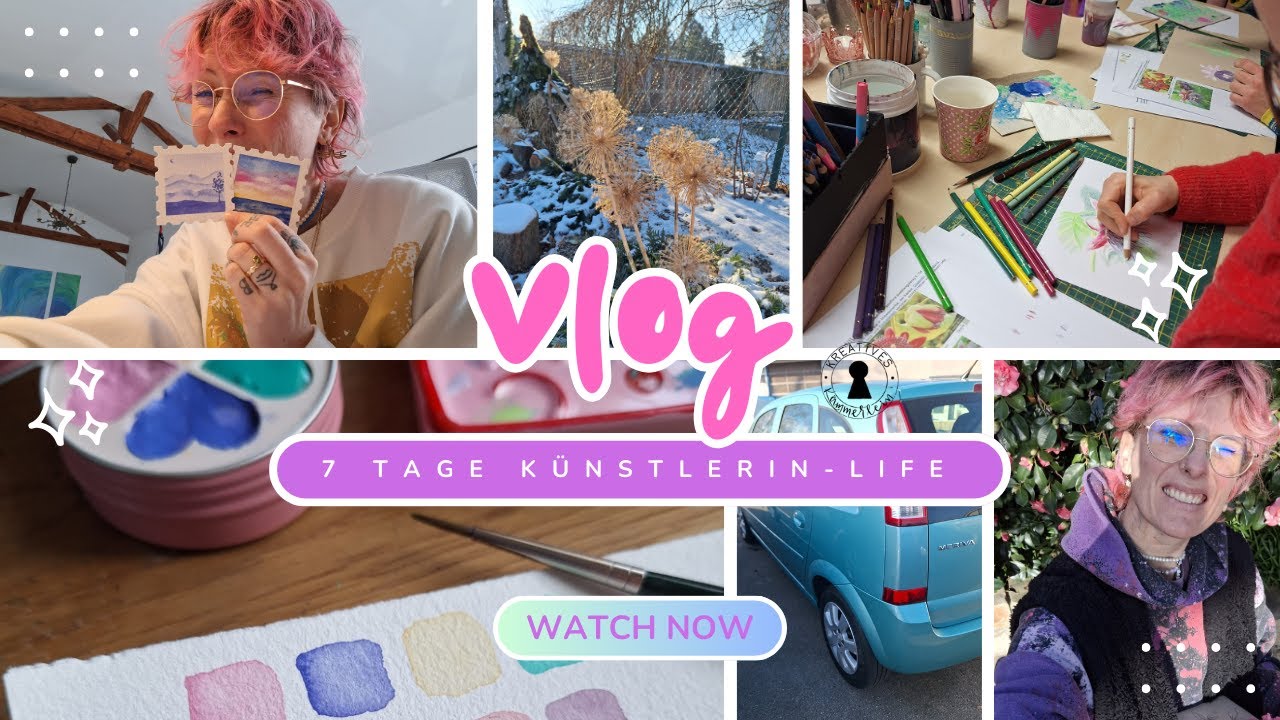 1 Woche als K&uuml;nstlerin| Kunst-Vlog|Shopping|Sketching|Atelier|Aquarell|Kreatives K&auml;mmerlein