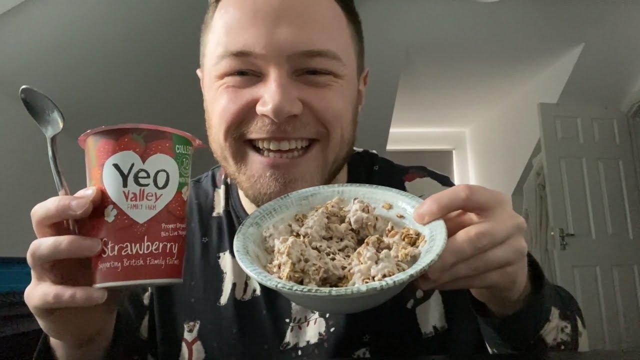 ASMR Eating Breakfast Granola & Yogurt Ramble