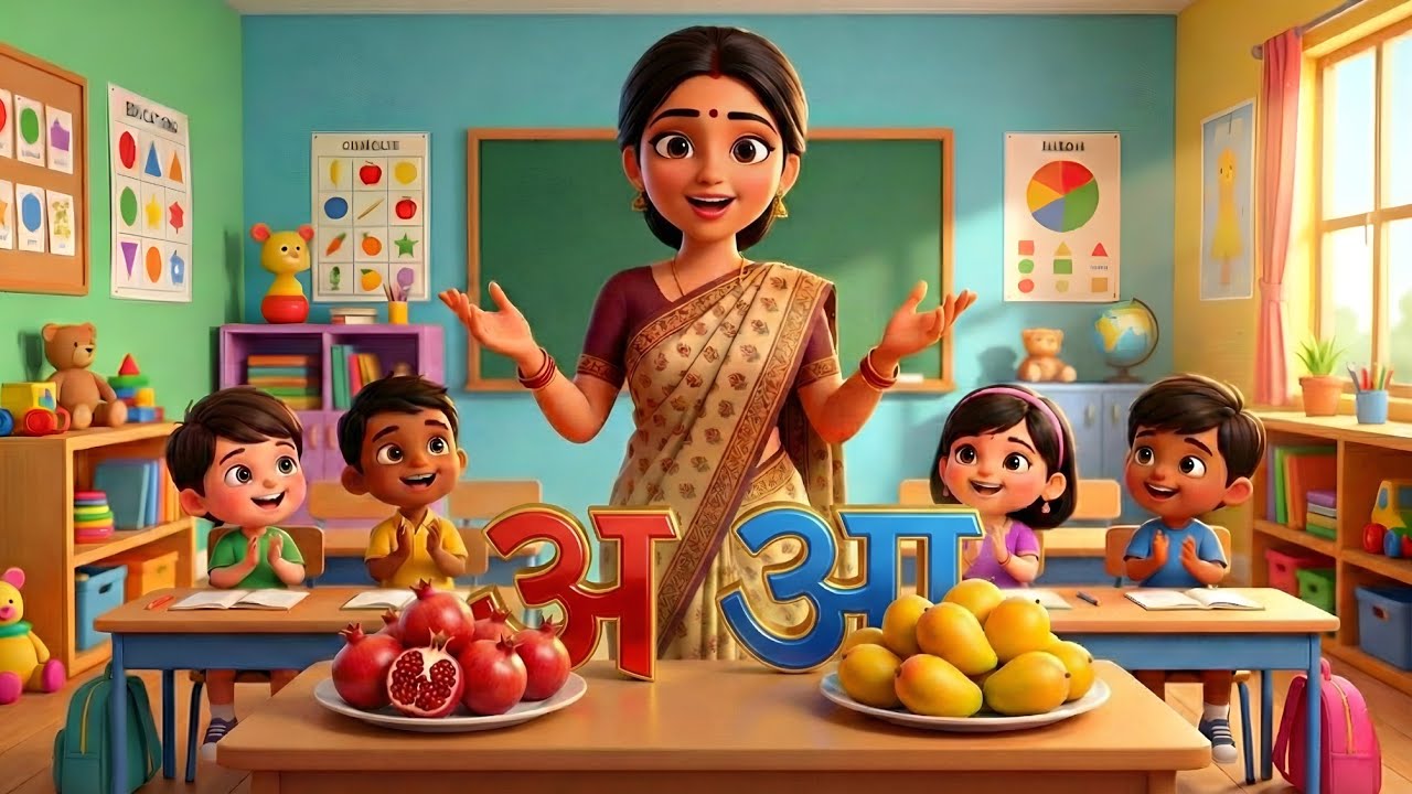 अ से अनार – हिंदी स्वरमाला गीत | Hindi Alphabets Song | Warnmala Phonics Song  | Hindi kids  Rhymes 