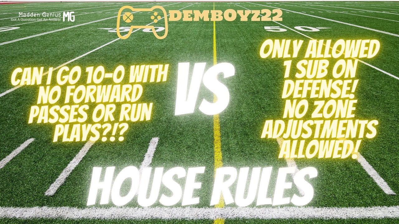 Madden 21 Game Play Challenge - 10 and 0 with no forward passes OR runs