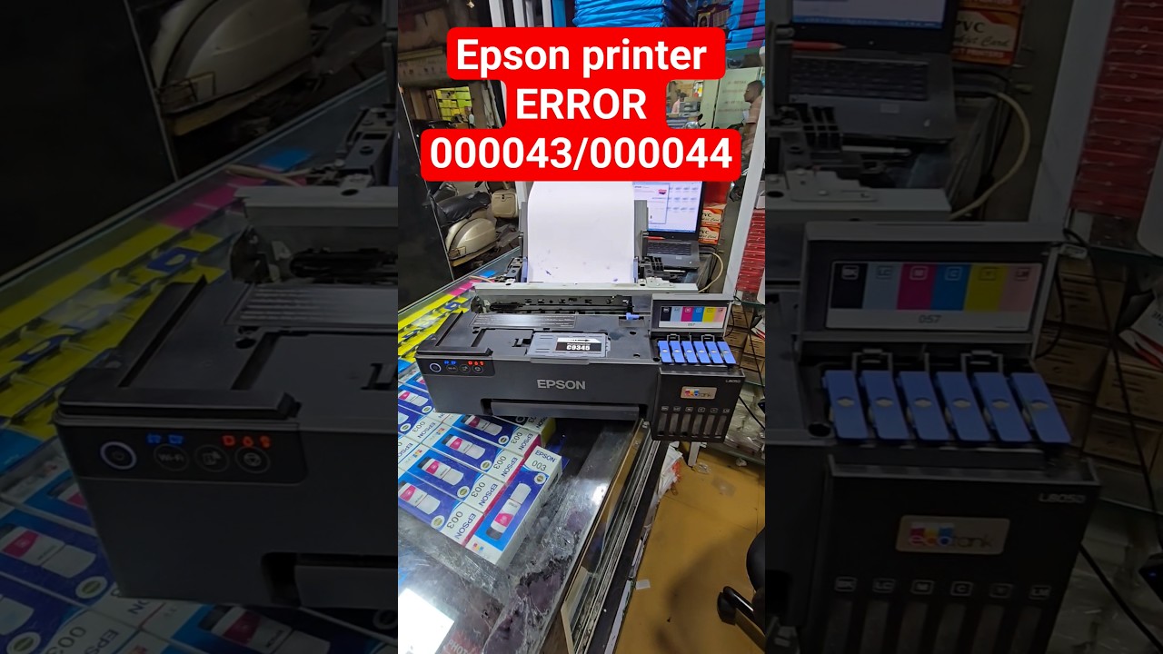 Epson printer Error Code 000043 /000044 #error000043 #Error000044 #printererror #allredlightblinking