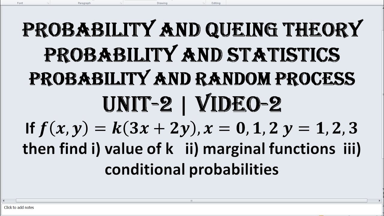 2 DIMENSIONAL DISCRETE RANDOM VARIABLES | PQT, PRP, P&S UNIT-2 | VIDEO-2