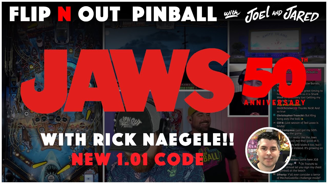 🔴LIVE - Stern Pinball's JAWS 50th Anniversary with Rick Naegele!!!